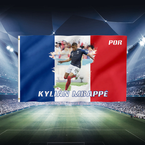 Drapeau français Mbappé prêt à être expédié avec livraison gratuite pour 3x5 pieds 100% polyester pour événements sportifs - Product Image 3