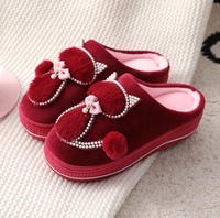 Pantoufles en Peluche Chat en Coton, Chaussures d'Intérieur à Plateforme pour Femme, Pantoufles d'Hiver, Chaussons Douillets pour Femme, Chaussures Chaudes Tendance en EVA 20cm