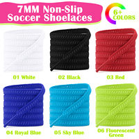 Lacets plats en polyester double face avec grip en silicone de 7 mm, personnalisables, multicolores, unisexes, pour chaussures de football, de soccer et de sport
