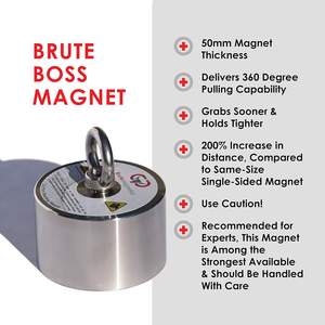 Aimants de pêche <span class=keywords><strong>Boss</strong></span> 360 ° Kit-65ft de pêche magnétique Corde robuste Mousqueton en aluminium non magnétique Threadlocker Résistant aux coupures - Product Image 4
