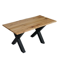 Chêne rouge massif Live Edge Table à manger en dalles de style rustique Dessus de table de salon restaurant café