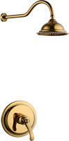 Pour Empolo Antique Chrome Ensemble de douche de pluie mural pour salle de bain Robinet de douche en laiton et mitigeur Solution de bain et de toilette tout-en-un