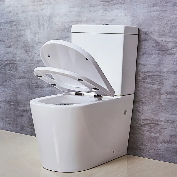 Harga Pabrik High End Dua Potong Dual Flush Floor Mounted Keramik Saniter Watermark Eropa Toilet Keramik Toilet Wc