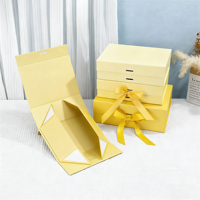 Boîtes cadeaux d'anniversaire de luxe en papier recyclé personnalisées transfrontalières, pliables, avec nœud papillon, fermeture magnétique, couleur unie, finition mate