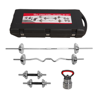 Ensemble d'haltères et de barres réglables en fonte de 58 kg pour entraînement de force en salle de sport, avec option de connecteurs