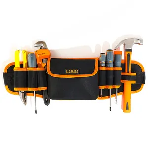 Tool Pouch with 8 Pockets Adjustable Belt Heavy Duty Tool Pouches Small Organizer Bag Tool Pouch Belt for Electrician Carpenter
