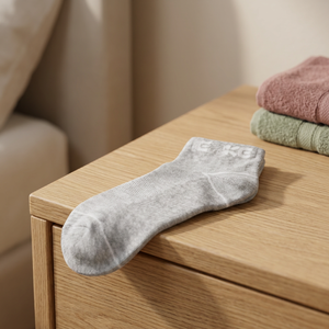 Chaussettes florales respirantes en mélange de coton pour femmes avec nœuds - Taille unique Gris chiné clair Usage quotidien ERKE - Product Image 2
