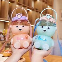 Nouvelle gourde en plastique de style personnalisé, grande capacité, forme d'ours de dessin animé, pour enfants
