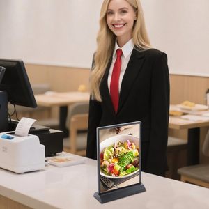 A4 Tabletop <b>LED</b> Lightbox Sign Holder Brightness Adjustable Desktop Advertising <b>Light</b> Box for Restaurants <b>Bars</b> Hotels - Product Image 4