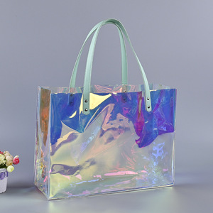 Túi Đựng Đồ Mua Sắm Bằng Sợi Đay Mô Tả Bốn Mặt Đơn Giản Và Đơn Giản, Màu Nâu Nhạt, Màu Xanh Da Trời - Product Image 2