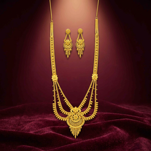 Wholesale 14K 18K 24K Micron Gold Plated Rani Haar <b>Long</b> <b>Necklaces</b> Set Traditional Design Jewelry Set Fashion Jewelry Oro Joyeria - Product Image 5