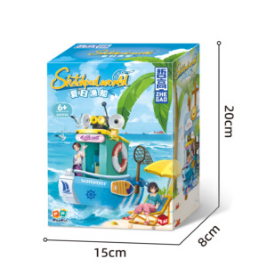 Vente en gros ZEKO Jouet de construction en ABS tendance TikTok Bateau de pêche d'été Blocs de construction 650 pièces Assemblage DIY Bureau - Product Image 3