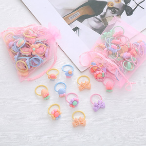 Coleteros Elásticos de Cristal para Niñas, Estilo Coreano, Primavera 2022, Alta Elasticidad, Diseño de Frutas, Lazos para el Cabello, Regalo en Caja - Product Image 1