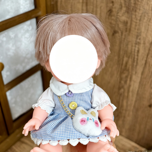[<b>Cloth</b> Only] Attractive Spring and Autumn Princess Dress for 26cm <b>Doll</b>, Checkered Rabbit Head Bag Set - Product Image 6