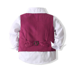 Vêtements décontractés pour enfants, ensembles de marques pour bébés, ensembles de pantalons à bretelles et chemises pour garçons, vente en gros - Product Image 4