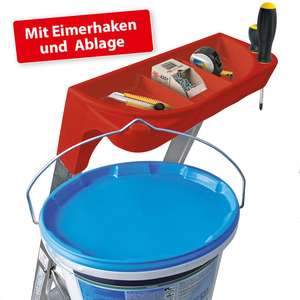 Alu-Stufenleiter Mit 4 Stufen, Obere Ablage Mit Eimerhaken, Max. Erreichbare Arbeitshöhe 2780 mm - Product Image 2