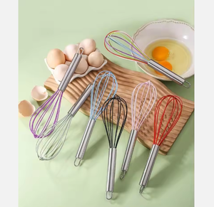New Stainless Steel Manual Mixer - Multi-color Silicone Kitchen Egg Beater Silikon-<strong>Sahne</strong>-butterfly-Eierbesen - Product Image 6