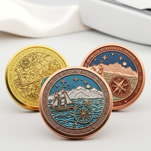 Moneda de desafío de fábrica y monedas de <span class=keywords><strong>barco</strong></span> de <span class=keywords><strong>vapor</strong></span> de esmalte dorado Fabricante de metal - Product Image 2