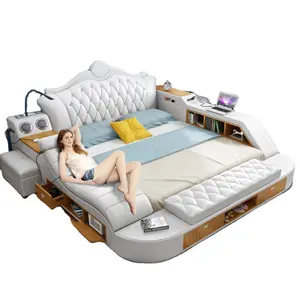 China Manufacturer fashion modern Bed room furniture king size bed set for Bedroom
