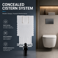 WC intelligent mural en acier inoxydable avec réservoir d'eau dissimulé, chasse d'eau manuelle, vidange au sol, 8L, design moderne, pour salle de bain professionnelle