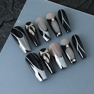 Uñas acrílicas de lujo al por mayor a precio de fábrica, uñas postizas 3D de cobertura completa, uñas postizas de alta calidad hechas a mano para mujeres - Product Image 3