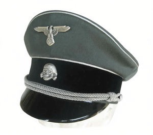 Gorra de General de las Waffen-SS Alemanas de la Segunda Guerra Mundial, Fabricada en Fábrica, de Alta Calidad, Color Gris, con Insignia Metálica - Product Image 1