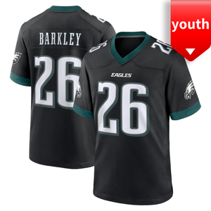Vente en gros de maillot brodé de qualité maillot de football américain de Philadelphie pour jeunes 26 # Saquon Barkley séchage rapide et respirant - Product Image 3
