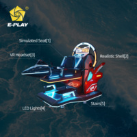 Simulador de Vuelo Eplay VR 3DOF con Auriculares, Simulador de Vuelo con Movimiento VR, Realidad Virtual Inmersiva 9D VR, Asiento Individual