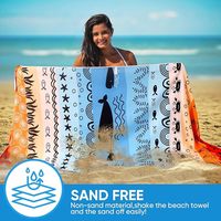 Serviette de plage ronde personnalisée OEM FREE SOUL, grande taille, imprimé animaux tropicaux, brodée, séchage rapide, en microfibre, avec sac – Tendance et populaire