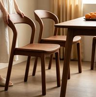Nouvelle Chaise de Salle à Manger en Bois Massif Courbé Moderne 2026 pour Salon et Salle à Manger, Robuste et Facile à Nettoyer
