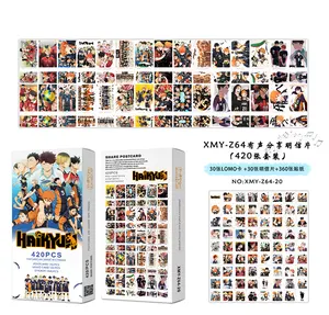 hero academia cartolina Suppliers-Nuovo 420 pz/scatola popolare serie Anime cartolina Anime cartolina Set di adesivi collezione My Hero Academia cartolina
