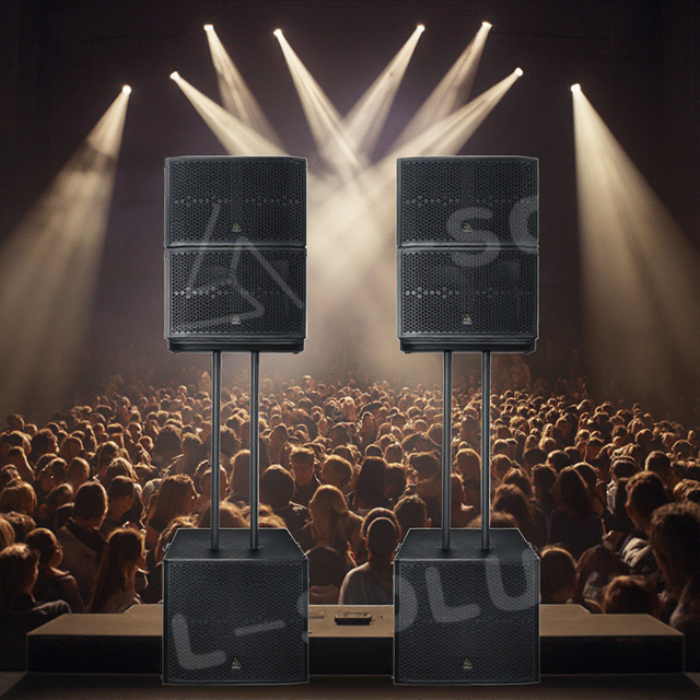 V12 12-Inch Long-Throw Line Array V18S-A Active Subwoofer Outdoor Concert Ready Sound Audio Speaker System 2 Sets Included
