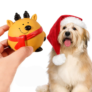 Christmas Reindeer <strong>Dog</strong> <strong>Toy</strong> <strong>Latex</strong> Chew Ball for <strong>Dogs</strong> <strong>Squeaky</strong> Bite Chew <strong>Dog</strong> <strong>Toy</strong> - Product Image 3