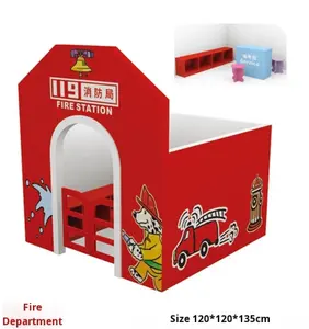 Casa de Muñecas de Madera para Jardín de Infancia, Hospital, Cocina, Supermercado, Banco, <span class=keywords><strong>Juego</strong></span> de Imitación, <span class=keywords><strong>Juego</strong></span> de Roles, 120x120x135cm - Product Image 6