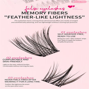 Faux cils de vison à grappe unique de style européen américain, cils de volume faits à la main, option naturelle sans colle - Product Image 2