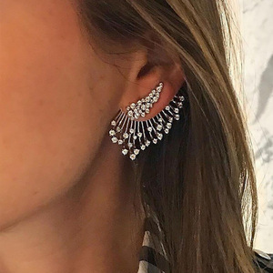 Orecchini a Forma di Ala per Donne, Accessorio Elegante e Scintillante per l'Orecchio - Product Image 1