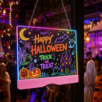 Panneau lumineux LED pour messages d'Halloween et de Noël, tableau d'affichage effaçable, veilleuse créative, tableau de dessin et de notes pour enfants