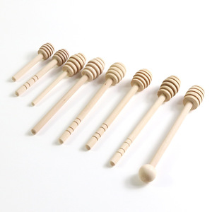 Promotional Wood Wooden Honey Sticks Jars Dipping Jam Mini Honeycomb Tableware for Honey Dispense Drizzle Wedding Party