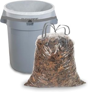 Sac poubelle transparent à cordon de serrage en PE, sac à déchets durable pour le nettoyage des feuilles en extérieur - Product Image 4