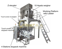 Machine à emballer les sachets préfabriqués de fruits et légumes séchés TOP Y horizontal 4 stations debout avec fermeture à glissière