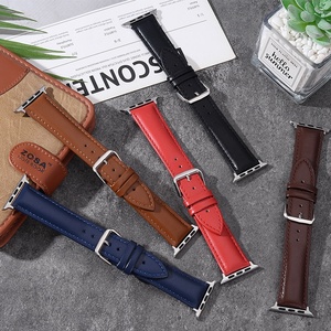 Correa de reloj de cuero genuino de liberación rápida, compatible con <span class=keywords><strong>Apple</strong></span> <span class=keywords><strong>Watch</strong></span> S8/<span class=keywords><strong>SE</strong></span>, correa suave de piel de becerro con barras de resorte de fácil ajuste - Product Image 1
