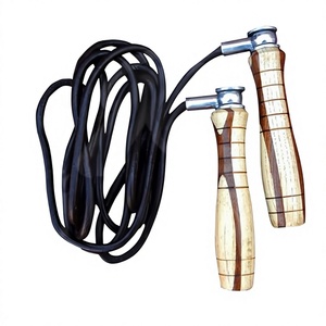 Corde à sauter de haute qualité avec poignées en cuir et roulements à billes pour le fitness et le cardio - Product Image 1