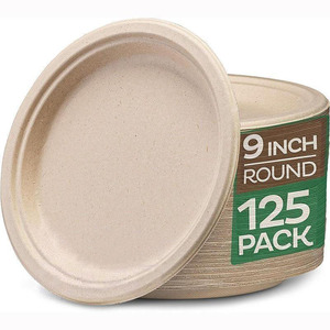 Sugarcane Paper Plates Disposable Bagasse Plate Biodegradable Plate