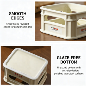 Stylish Stackable <strong>Mini</strong> Ceramic Food Crate | Eco-Friendly <strong>Basket</strong> for Serving Fries Popcorn Fruits | for Home Restaurant Party - Product Image 4