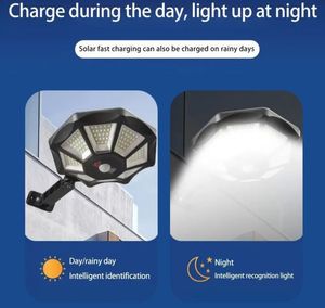 168LED 8 Sided Solar Motion <b>Sensor</b> <b>Light</b> IP65 Waterproof Outdoor Solar Wall <b>Light</b> with Remote Control 3 Working Modes - Product Image 3
