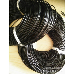 Cowhide Round <b>Rope</b> 1.5mm 2.0mm Black Brown Braided Leather Cord For Jewelry Beading Necklace <b>Bracelet</b> Making Supplies - Product Image 2