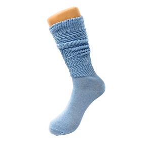 Chaussettes en coton pour femmes DB, motif floral bleu clair, longueur mi-mollet, taille unique, convient aux pointures 5 à 10, usage quotidien - Product Image 6