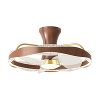 Ventilador de Techo Moderno de 21 Pulgadas con Luz, Control Remoto, 6 Velocidades, Lámpara LED para Dormitorio, Baño, Hierro, Flor, Bldc, Retráctil, Cromado