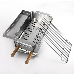 Barbecue pliant en acier inoxydable à hauteur réglable pour le camping, les pique-niques en plein air, design coupe-vent - Product Image 2