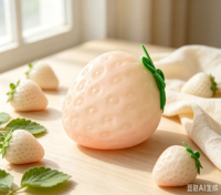 Jouet Squishy Photochromique Fraise à Presser, Grande Balle Anti-Stress à Rebond Lent, Jouet Sensoriel Doux pour la Décompression
